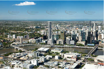 Aerial Photo Brisbane River & CBD QLD Aerial Photography