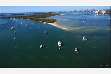 Sand Island in the Gold Coast Broadwater QLD Aerial Photography