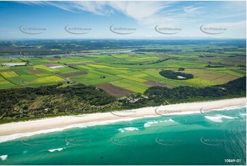 Aerial Photo of Patchs Beach & Sugar Cane - NSW Aerial Photography