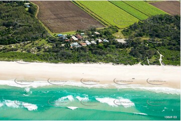 Aerial Photo of Patchs Beach & Sugar Cane - NSW Aerial Photography