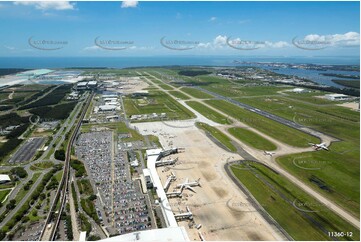 Runway Construction Brisbane Airport QLD Aerial Photography