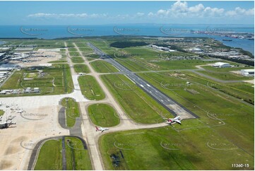 Runway Construction Brisbane Airport QLD Aerial Photography