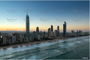 Cavill Avenue Surfers Paradise at Last Light QLD Aerial Photography