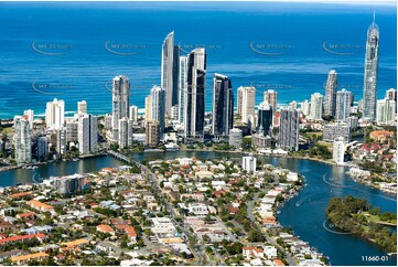 Chevron Island at Surfers Paradise QLD Aerial Photography