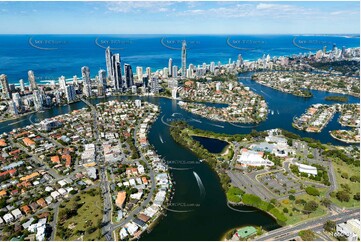 Chevron Island at Surfers Paradise QLD Aerial Photography