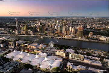 South Brisbane at Dusk QLD Aerial Photography