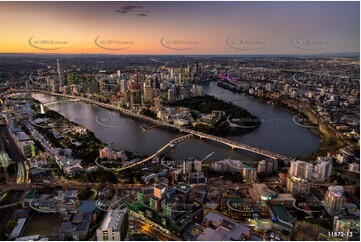 South Brisbane at Dusk QLD Aerial Photography