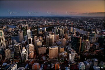 Brisbane City At Dusk QLD Aerial Photography