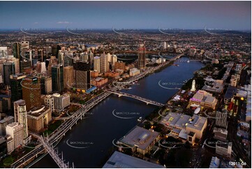 Brisbane City At Dusk QLD Aerial Photography