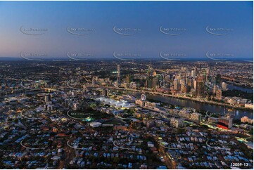 Highgate Hill at Last Light QLD Aerial Photography