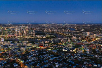 Highgate Hill at Last Light QLD Aerial Photography