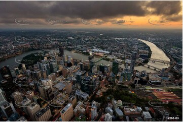 Brisbane City At Dusk QLD Aerial Photography