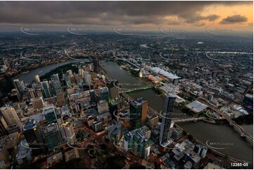 Brisbane City At Dusk QLD Aerial Photography