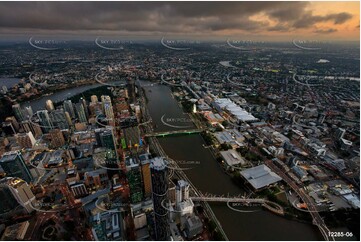 Brisbane City At Dusk QLD Aerial Photography
