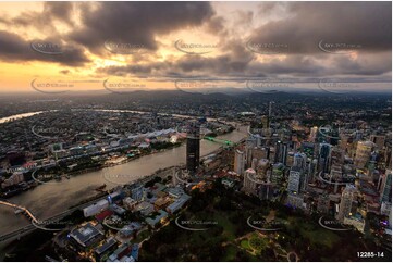 Brisbane City At Dusk QLD Aerial Photography