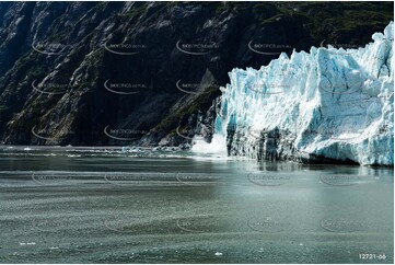 Ice Calving off Margerie Glacier Aerial Photography