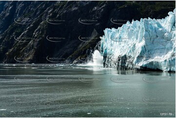 Ice Calving off Margerie Glacier Aerial Photography