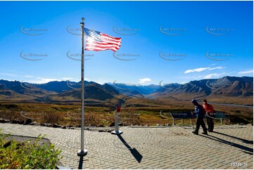 Eielson Visitor Center Flag Pole Aerial Photography