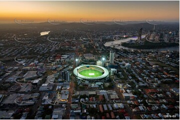 Lights On At The Gabba QLD Aerial Photography