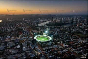 Lights On At The Gabba QLD Aerial Photography