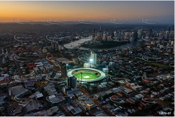 Lights On At The Gabba QLD Aerial Photography