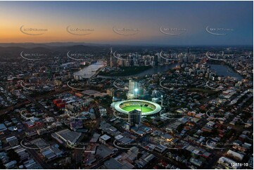 Lights On At The Gabba QLD Aerial Photography