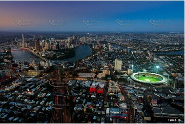 Lights On At The Gabba QLD Aerial Photography