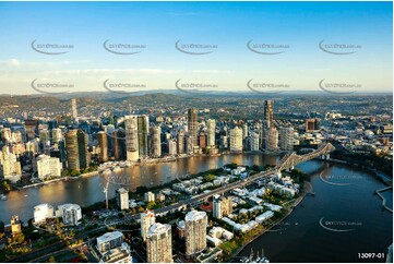 Kangaroo Point In Early Morning Light QLD Aerial Photography
