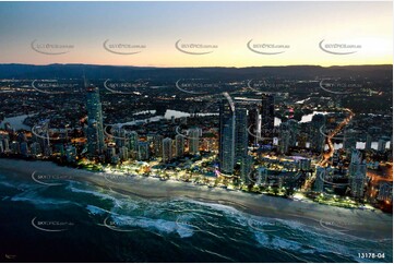 Surfers Paradise At Last Light QLD Aerial Photography