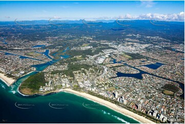 Looking over Burleigh Heads from 3500ft QLD Aerial Photography