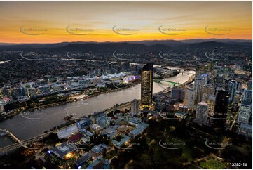 Brisbane City at Last Light QLD Aerial Photography