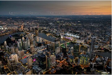 Brisbane City at Last Light QLD Aerial Photography