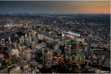 Brisbane City at Last Light QLD Aerial Photography