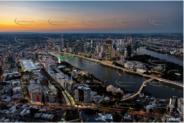 South Brisbane at Last Light QLD Aerial Photography