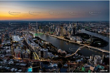 South Brisbane at Last Light QLD Aerial Photography