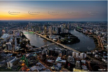 South Brisbane at Last Light QLD Aerial Photography