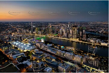 South Brisbane at Last Light QLD Aerial Photography