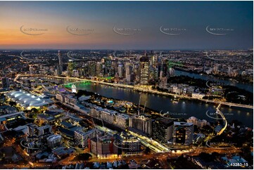 South Brisbane at Last Light QLD Aerial Photography