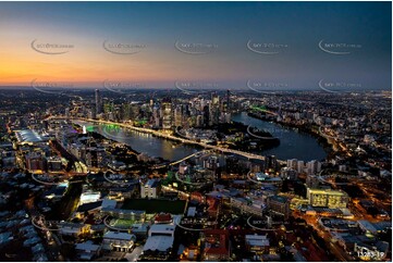 South Brisbane at Last Light QLD Aerial Photography