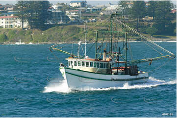 A Prawn Trawler Heading Out To Sea NSW Aerial Photography