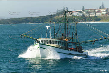 A Prawn Trawler Heading Out To Sea NSW Aerial Photography