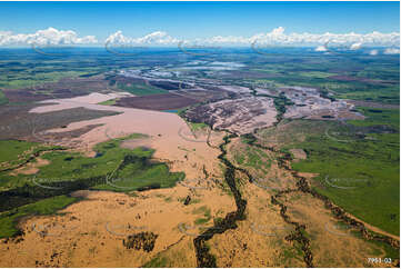 Comet River in flood. Aerial Photography