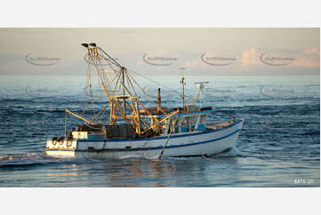 Prawn Trawler heading Out To Sea NSW Aerial Photography