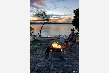 Sunset Camp Fire QLD Aerial Photography