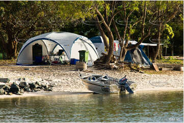 Water front camping. QLD Aerial Photography