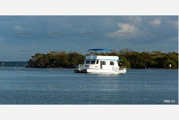 House Boat At Anchor QLD Aerial Photography