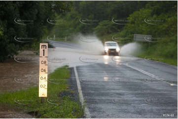 Flooded Road with 4WD QLD Aerial Photography