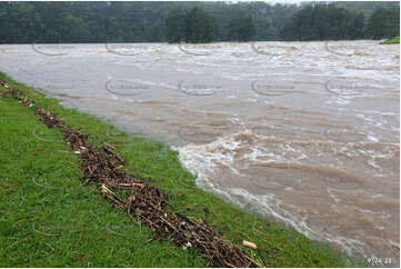Flooded Road with 4WD QLD Aerial Photography
