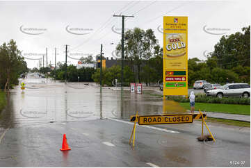 Flooded Road with 4WD QLD Aerial Photography