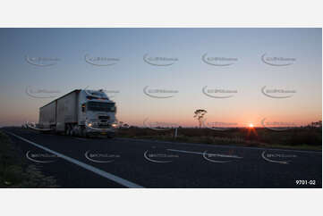 Long Haul Truck at Sunrise Aerial Photography